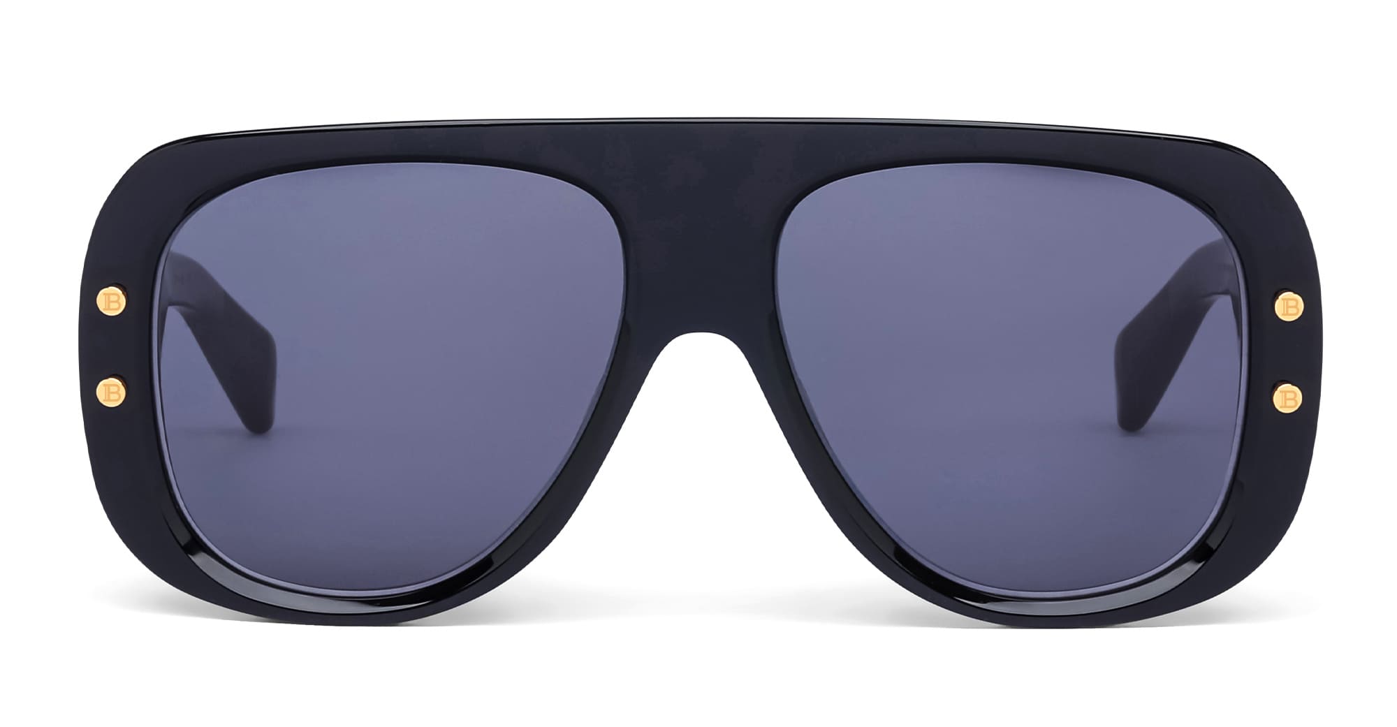 Balmain Black & Gold Sunglasses w/ Gray Gradient Lens Balmain® Eyewear - Brigade V Sunglasses | Specs Collective main image 3
