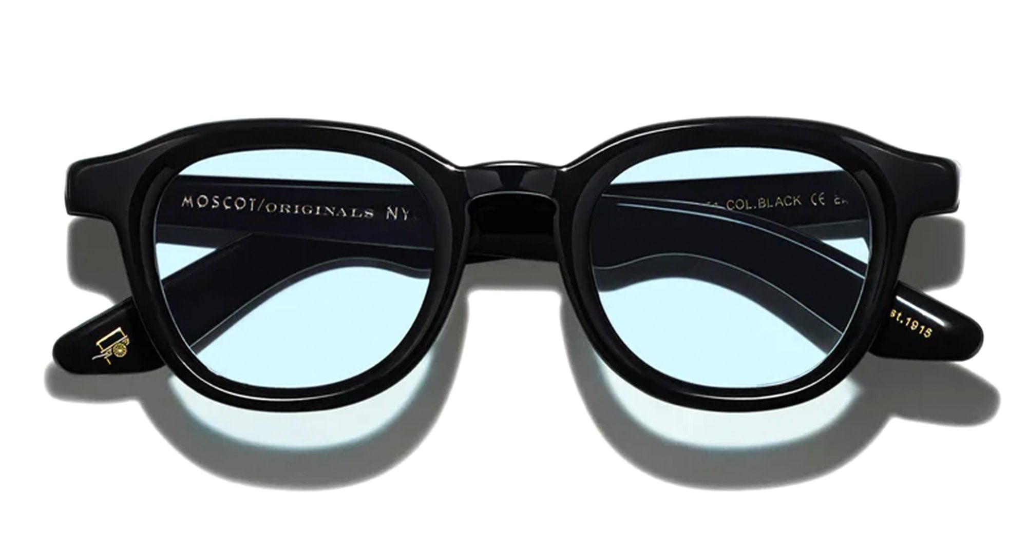 Moscot Dahven (44) - black / custom belair blue lens – Mondello 1962