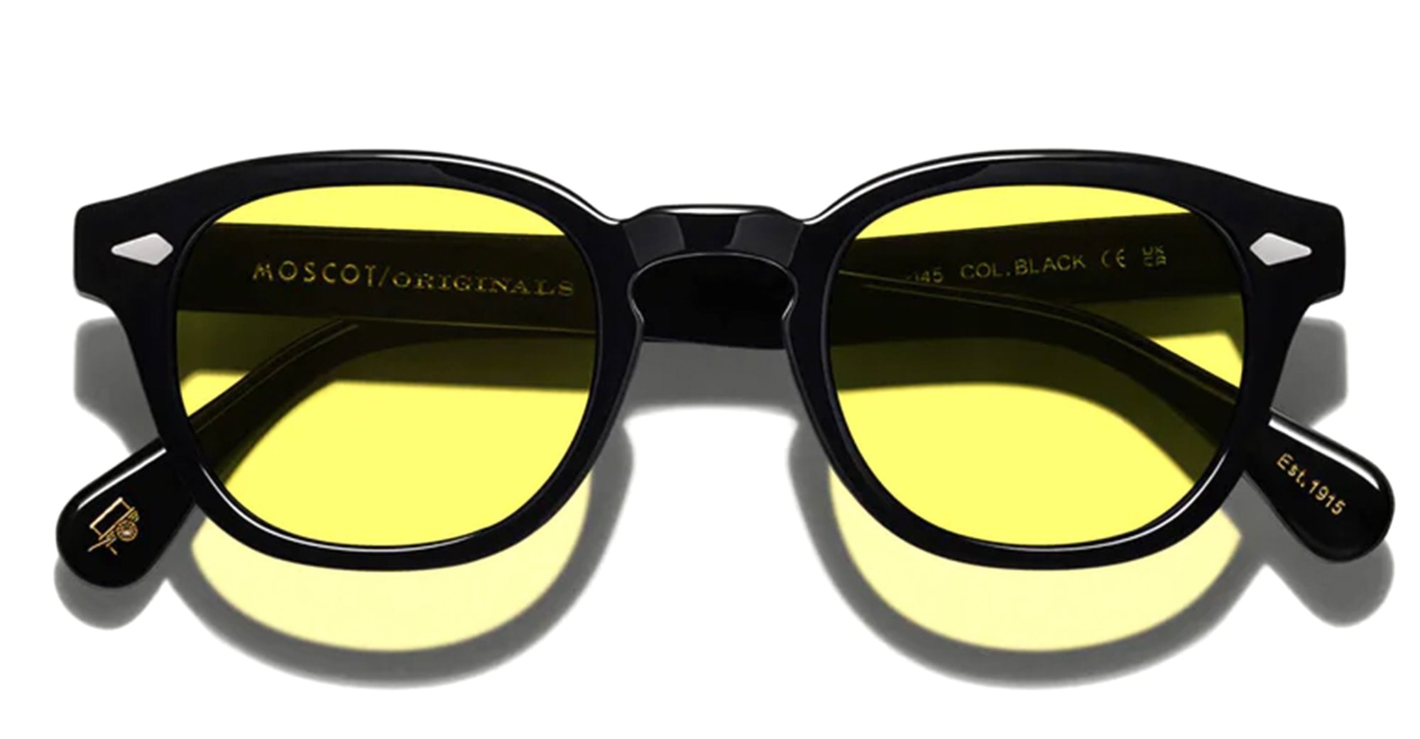 MOSCOT Lemtosh サングラス　46 Moscot Lemtosh (46) - black / custom mellow yellow lens – Mondello