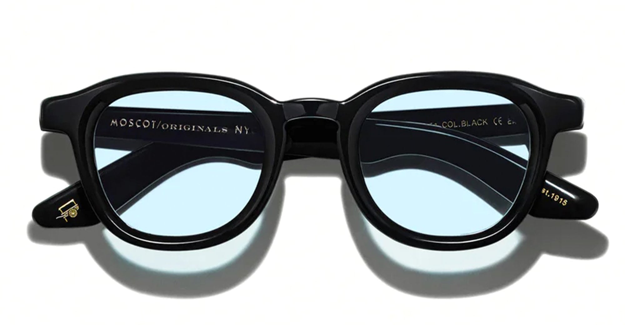 Moscot Dahven (47) - black / custom belair blue lens – Mondello 1962