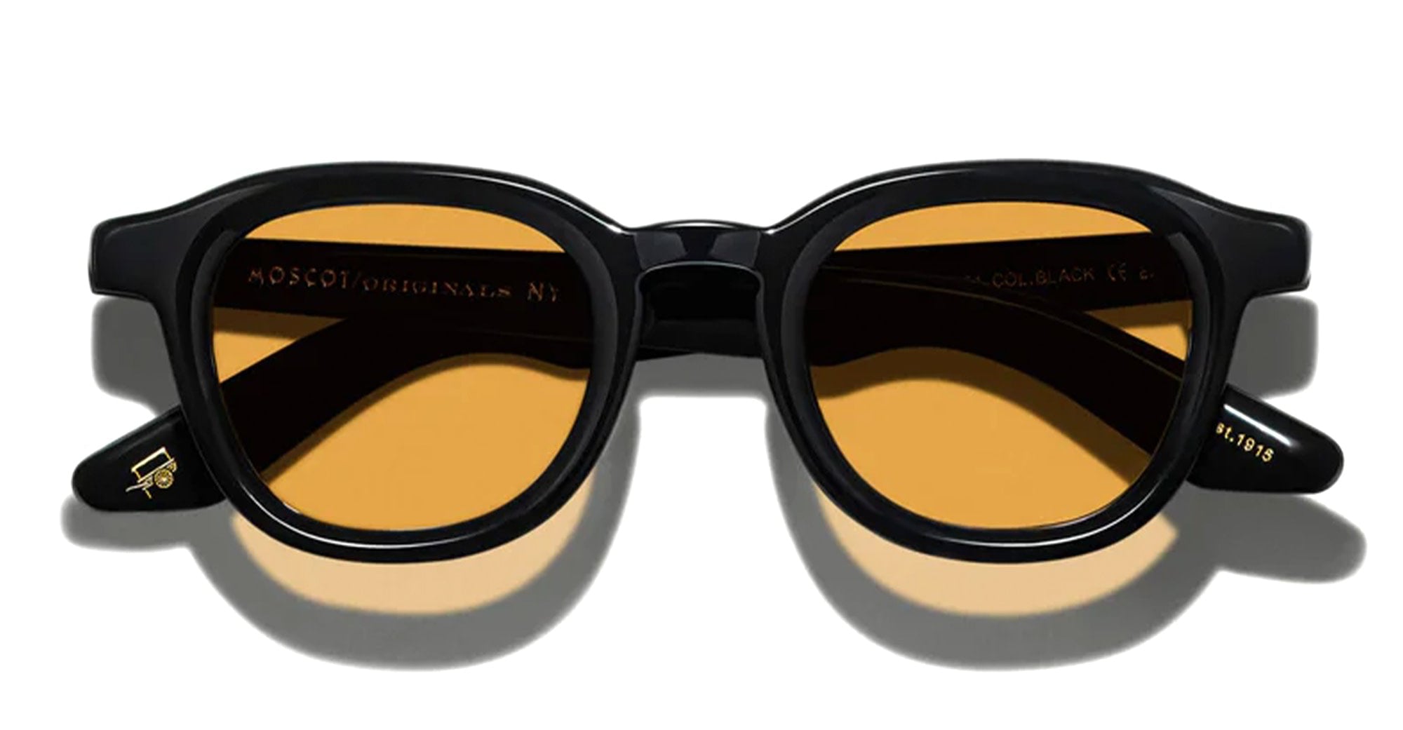 Moscot Dahven (47) - black / custom amber lens – Mondello 1962