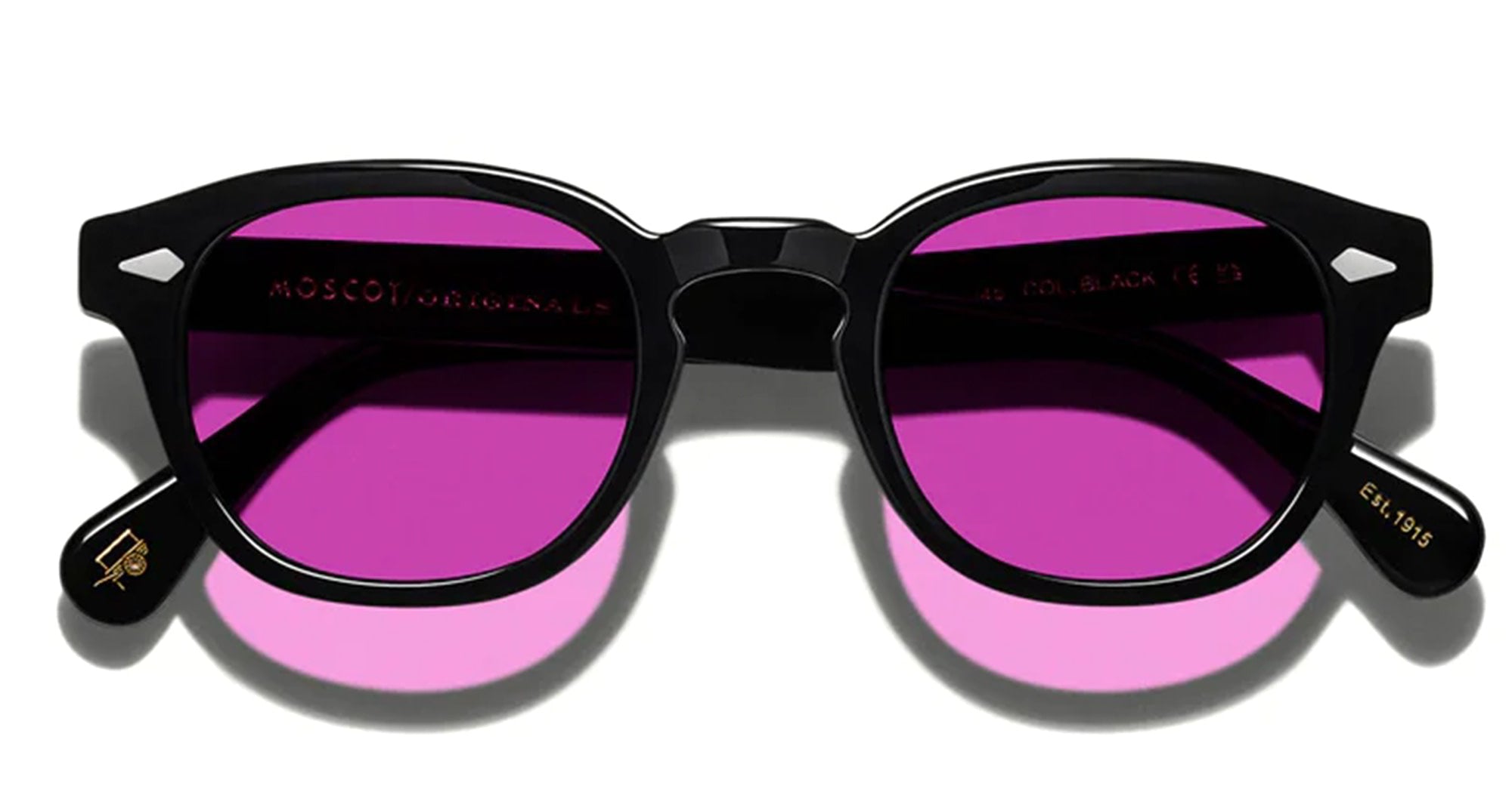 Moscot Lemtosh (46) - black / custom purple nurple lens – Mondello