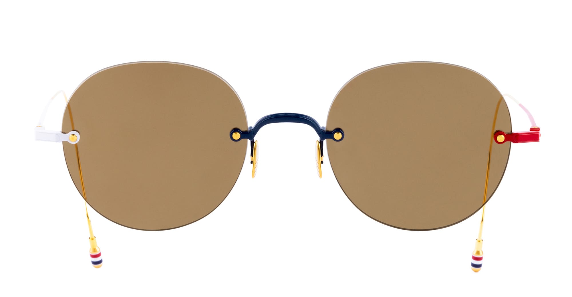 THOM BROWNEメガネ　 ユニセックス Thom Browne Rimless oversized - navy / red / white – Mondello 1962