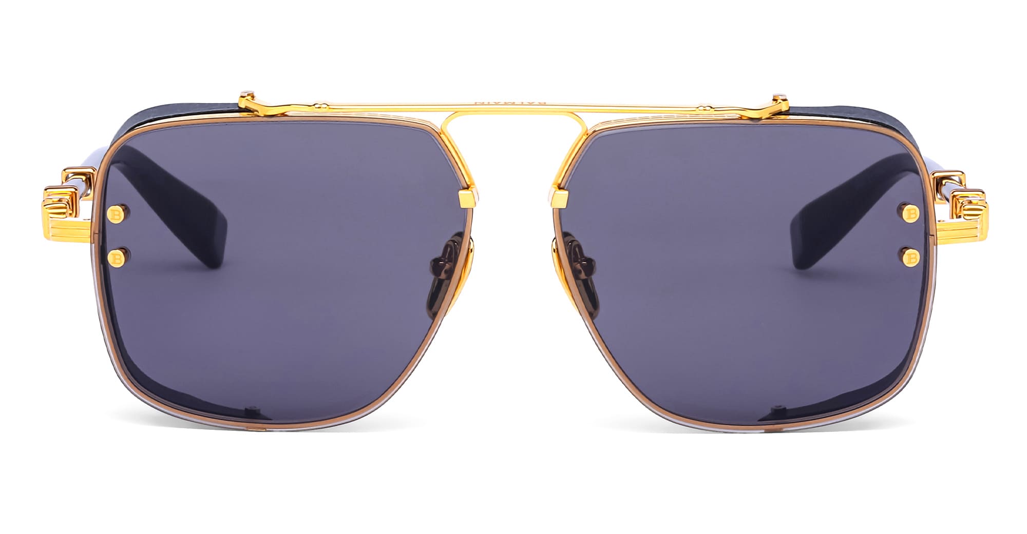 Balmain Gold Aviator Sunglasses with Black Lenses Balmain® Eyewear - Capitaine Sunglasses | Specs Collective main image 3