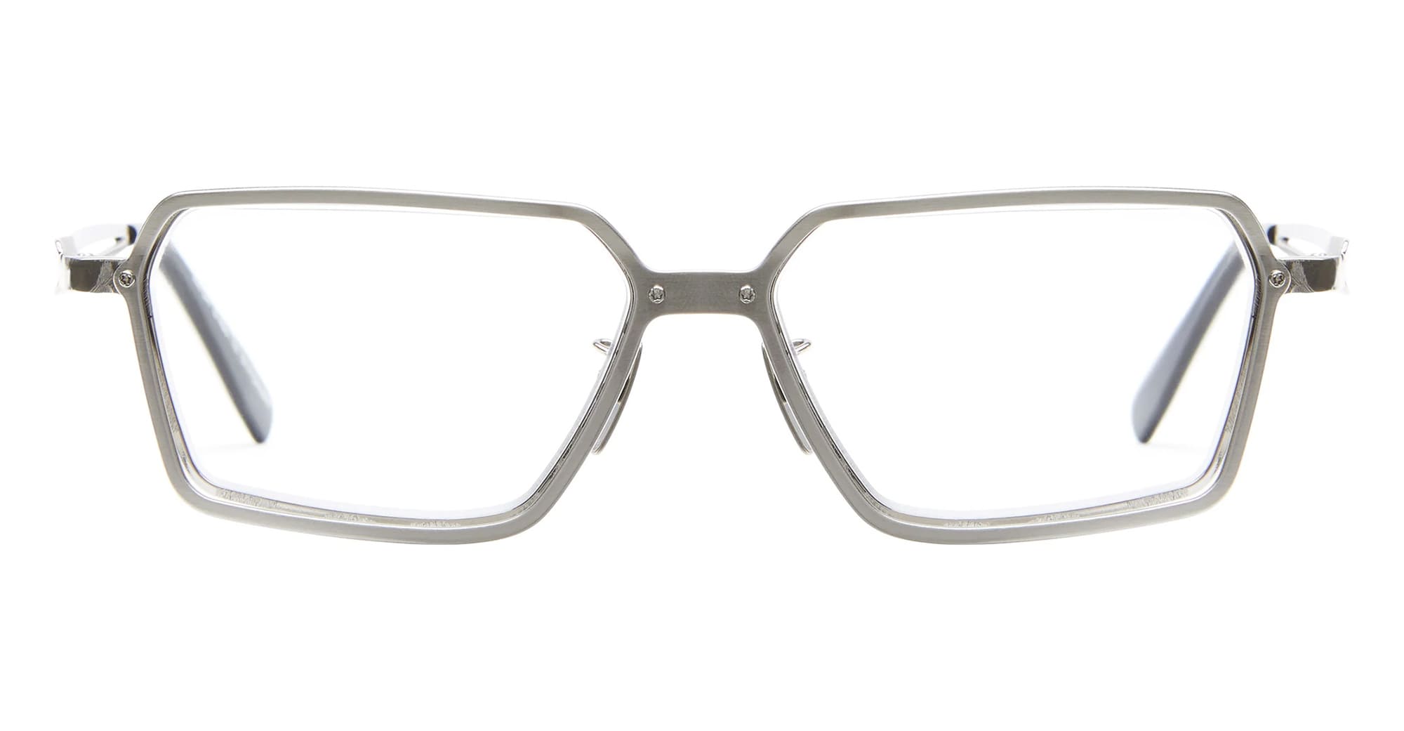 Ottica Mondello Roma - Kuboraum - KROH15SI000000OP - MASK H15 - SILVER RX - Metal - shape Squared - Silver - EYEWEAR - EYEGLASSES - Unisex,Uomo,Donna,Women,Men - lens Clear - Made In Italy