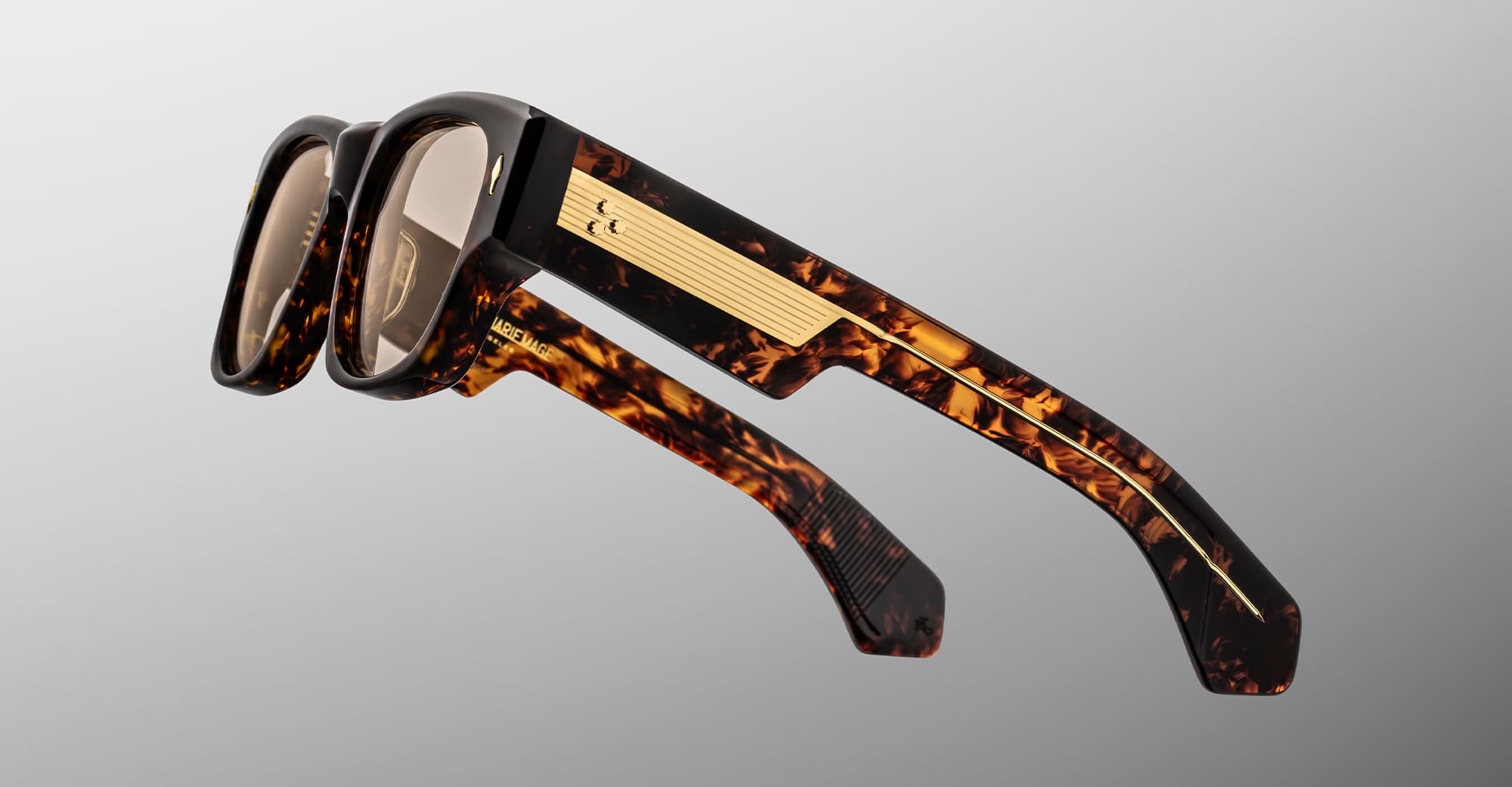 Ottica Mondello Roma - Jacques Marie Mage - JMMEZL-6D - DINO - AGAR - Acetate - shape Rectangular - Havana - EYEWEAR - SUNGLASSES - Unisex,Uomo,Donna,Women,Men - lens yellow - Made In Japan