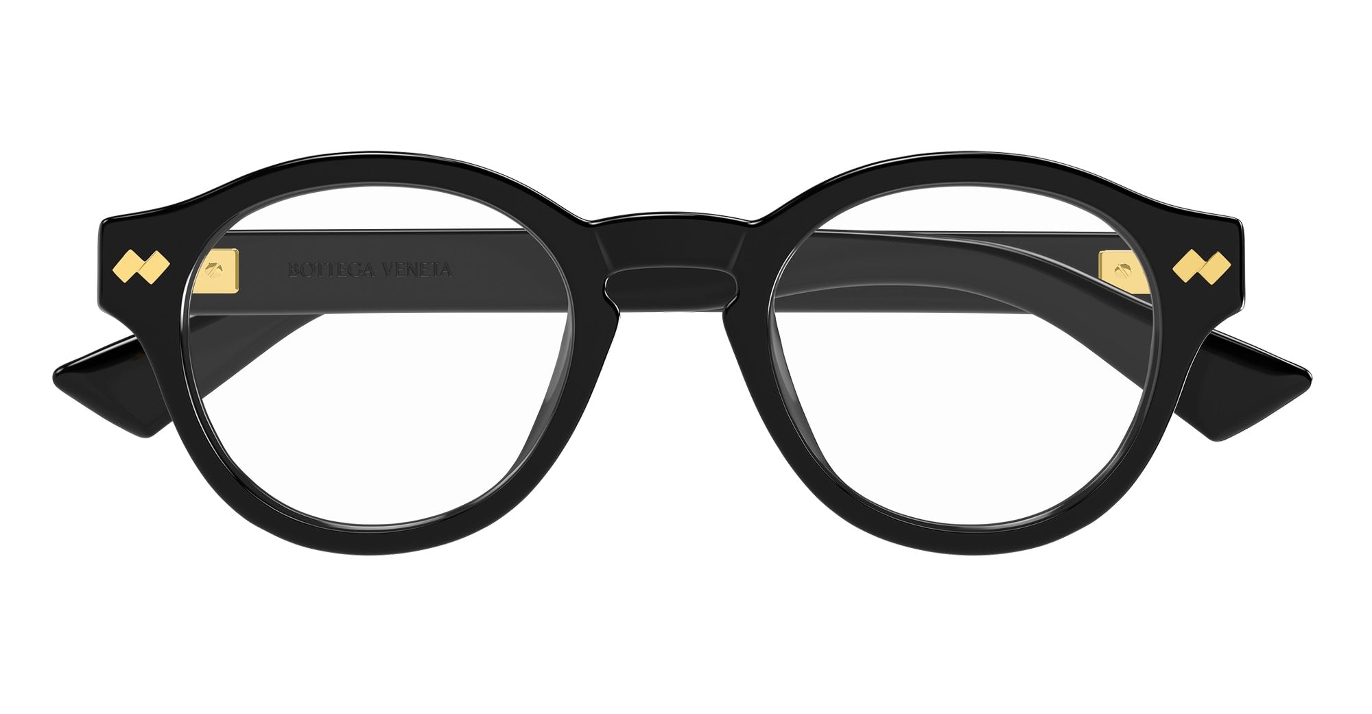 Ottica Mondello Roma - Bottega Veneta - BV1444OA-001 - BV1444OA-001 - BLACK RX - ASIAN FIT - Acetate - shape Panto - Black - EYEWEAR - EYEGLASSES - Donna,Women - lens Clear - Made In Japan