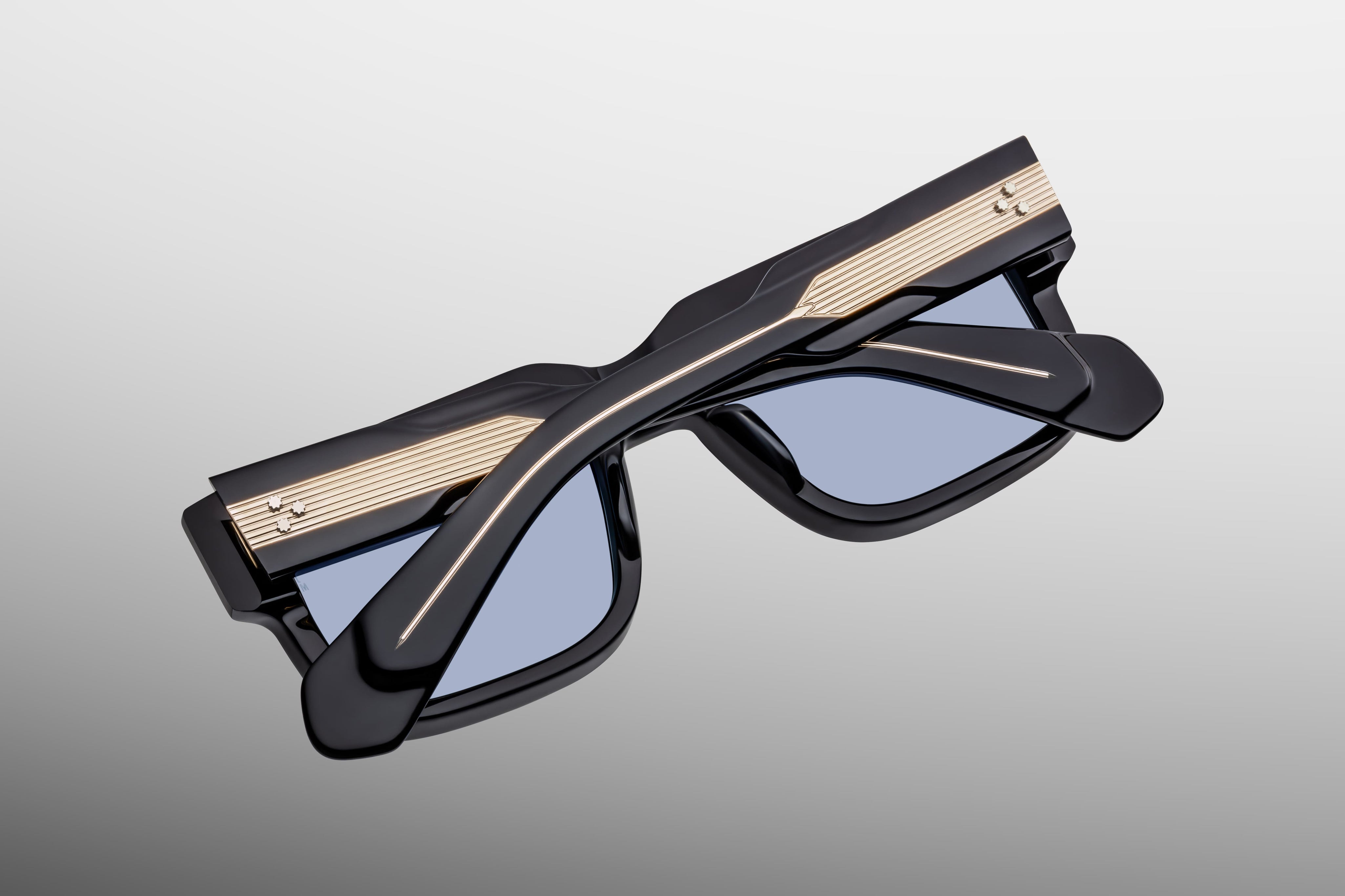 Ottica Mondello Roma - Jacques Marie Mage - JMMHE-K5 - HEMMINGS - OBSCURE - Acetate - shape Squared - Black - EYEWEAR - SUNGLASSES - Unisex,Uomo,Donna,Women,Men - lens Gradient blue - Made In Japan