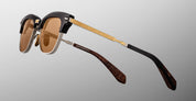 Ottica Mondello Roma - Jacques Marie Mage - JMMSA-10A - SARTRE - NOIR X (ORIGINAL VERSION) - Acetate, titanium - shape Clubmaster - black, brown - EYEWEAR - SUNGLASSES - Unisex,Uomo,Donna,Women,Men - lens Clear - Made In Japan