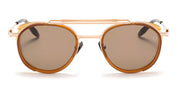Ottica Mondello Roma - Akoni - AKS-501A-51 - SKYMAPPER - BRUSHED WHITE GOLD / CRYSTAL AMBER - Acetate, titanium - shape Round - white gold - EYEWEAR - SUNGLASSES - Uomo,Men - lens Brown - Made In Japan