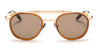 Ottica Mondello Roma - Akoni - AKS-501A-51 - SKYMAPPER - BRUSHED WHITE GOLD / CRYSTAL AMBER - Acetate, titanium - shape Round - white gold - EYEWEAR - SUNGLASSES - Uomo,Men - lens Brown - Made In Japan