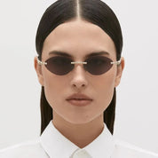 Ottica Mondello Roma - Kuboraum - KRSH65LG0000004Y - MASK H65 LG - LIGHT GOLD - Metal - shape Oval - Gold - EYEWEAR - SUNGLASSES - Unisex,Uomo,Donna,Women,Men - lens Grey - Made In Italy