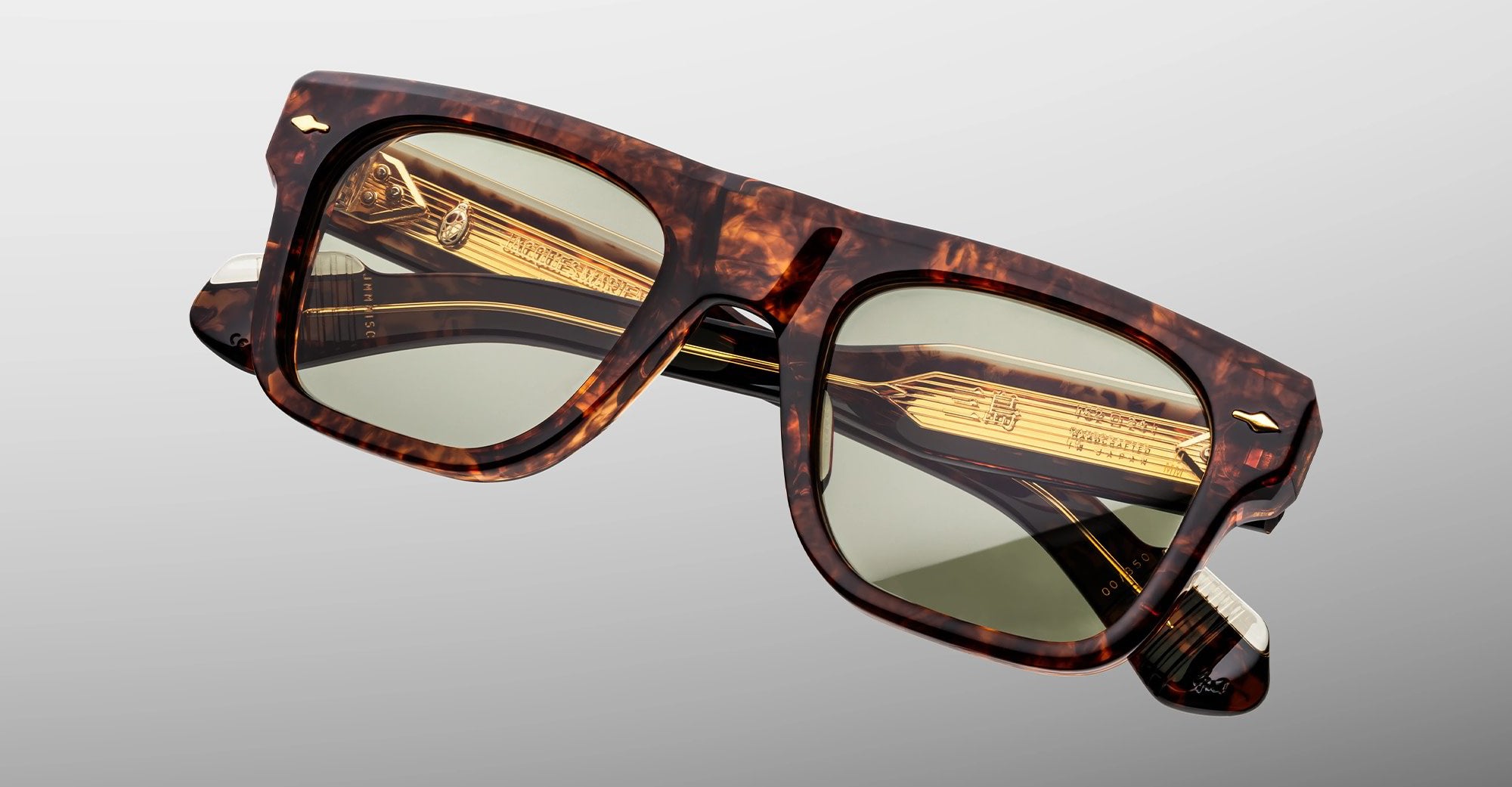 Ottica Mondello Roma - Jacques Marie Mage - JMMMI-5C - MISHIMA - ARGYLE - Acetate - shape Rectangular - Havana - EYEWEAR - SUNGLASSES - Unisex,Uomo,Donna,Women,Men - lens Green - Made In Japan