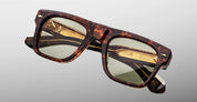 Ottica Mondello Roma - Jacques Marie Mage - JMMMI-5C - MISHIMA - ARGYLE - Acetate - shape Rectangular - Havana - EYEWEAR - SUNGLASSES - Unisex,Uomo,Donna,Women,Men - lens Green - Made In Japan
