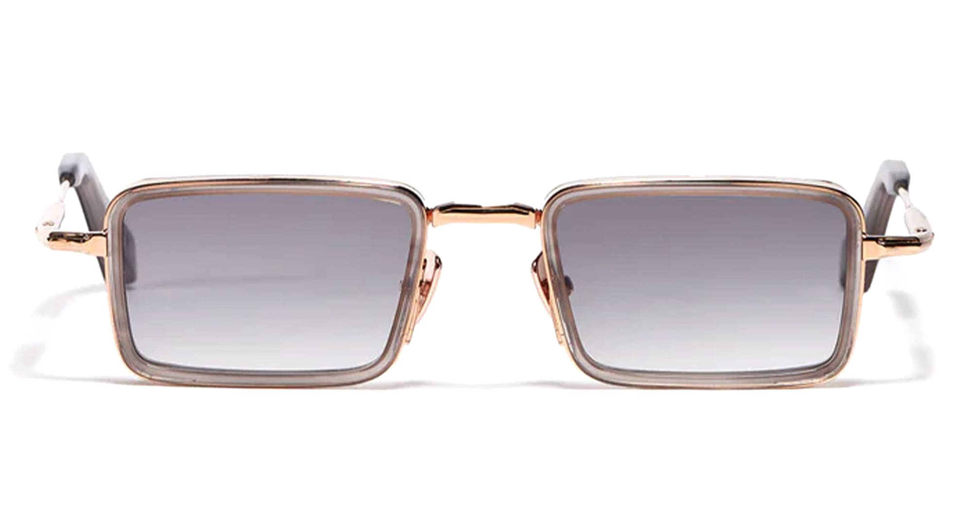 Ottica Mondello Roma - John Dalia - PIERCE-C154 - PIERCE - C154 Workman Grey - 18k Rose Gold - Metal - shape Rectangular - grey, rose gold - EYEWEAR - SUNGLASSES - Unisex,Uomo,Donna,Women,Men - lens Gradient grey - Made In France