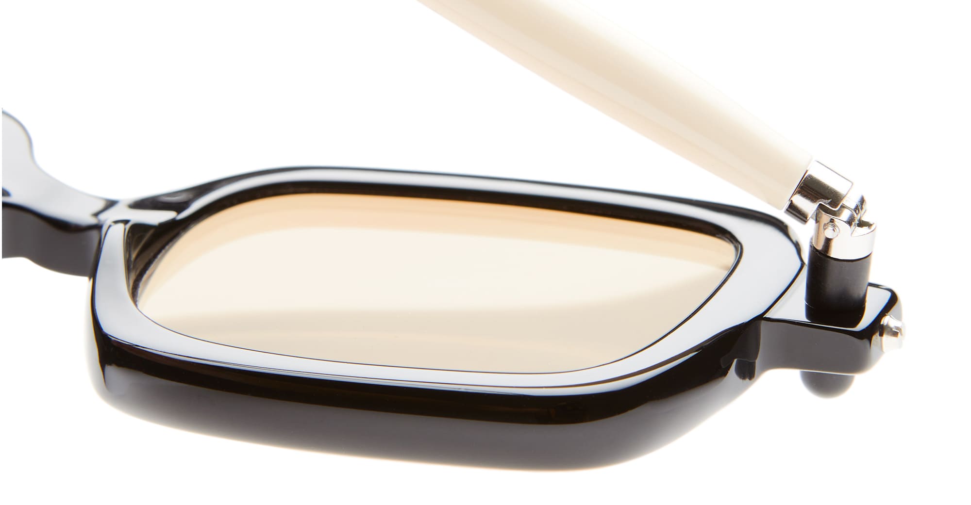 Ottica Mondello Roma - Kuboraum - KRS0P2BYB000002M - MASK P2 - BLACK / IVORY - Acetate - shape Rectangular - black, ivory - EYEWEAR - SUNGLASSES - Donna,Women - lens light brown - Made In Italy