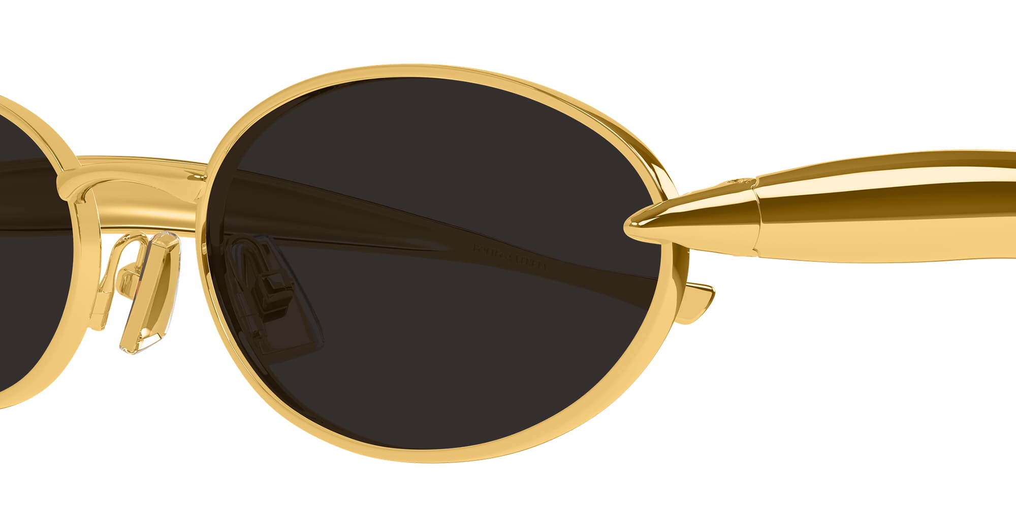 Ottica Mondello Roma - Bottega Veneta - BV1386S-001 - BV1386S-001 - GOLD - Metal - shape Oval - Gold - EYEWEAR - SUNGLASSES - Unisex,Uomo,Donna,Women,Men - lens Grey - Made In Japan