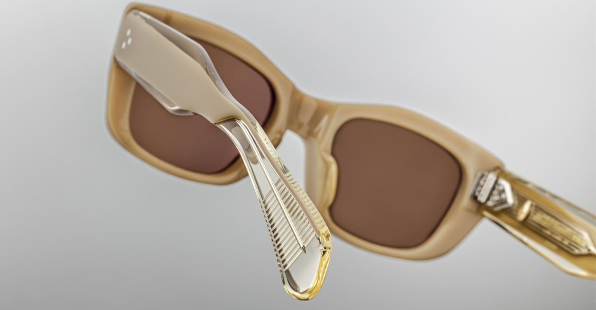 Ottica Mondello Roma - Jacques Marie Mage - JMMCO-15F - CORNICHE - CHATEAU - Acetate - shape Squared - beige - EYEWEAR - SUNGLASSES - Donna,Women - lens Brown - Made In Japan