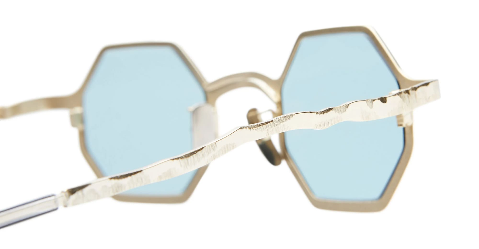 Ottica Mondello Roma - Kuboraum - KRSZ19GE00000020 - MASK Z19 GE - GOLD - metal, acetate - shape Hexagonal - Gold - EYEWEAR - SUNGLASSES - Unisex,Uomo,Donna,Women,Men - lens Blue - Made In Italy