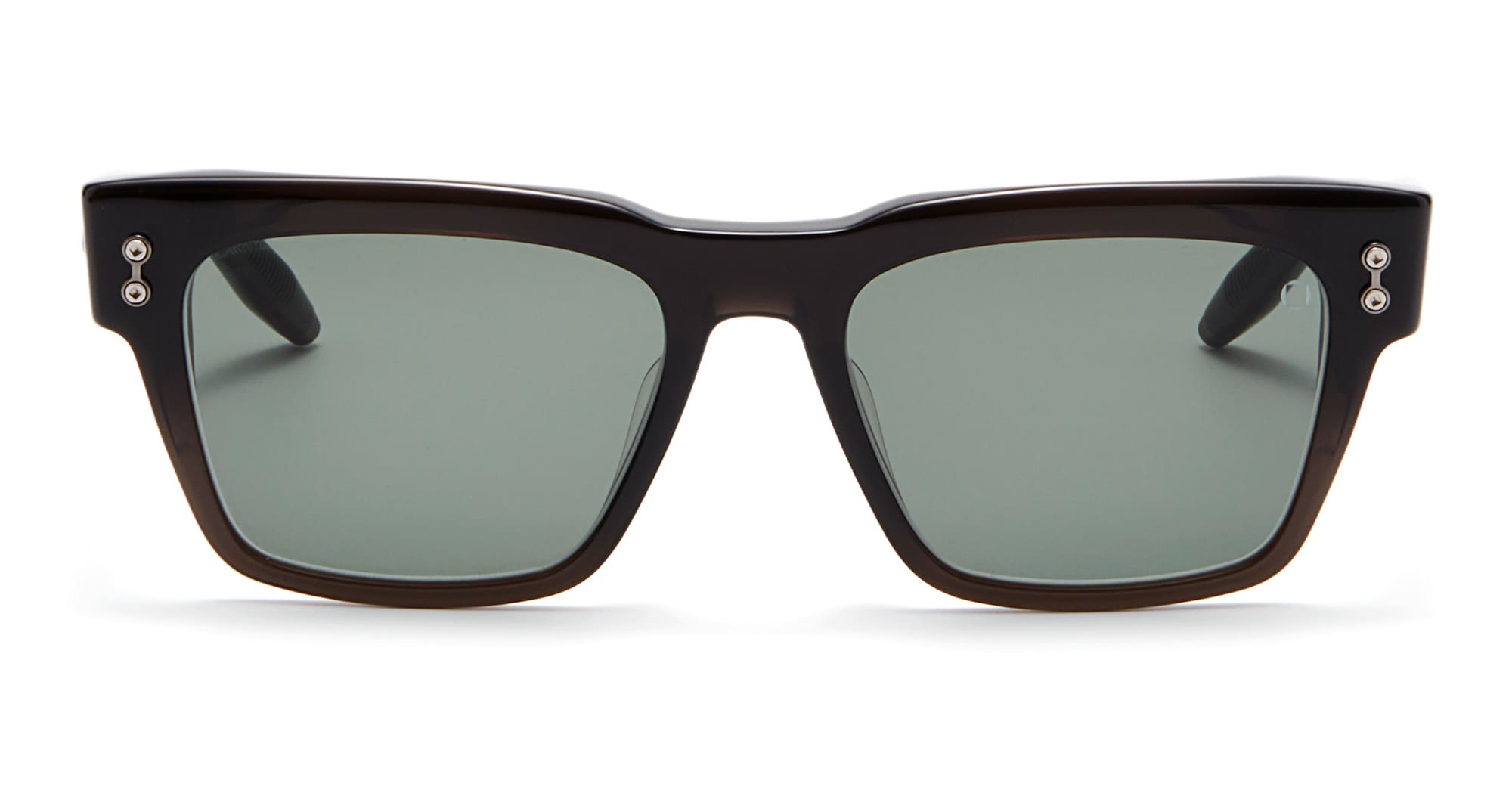 Ottica Mondello Roma - Akoni - AKS-113A-56 - COLUMBA - CRYSTAL BLACK / BLACK RHODIUM - 56 - Acetate - shape Squared - Black - EYEWEAR - SUNGLASSES - Unisex,Uomo,Donna,Women,Men - lens Green - Made In Japan