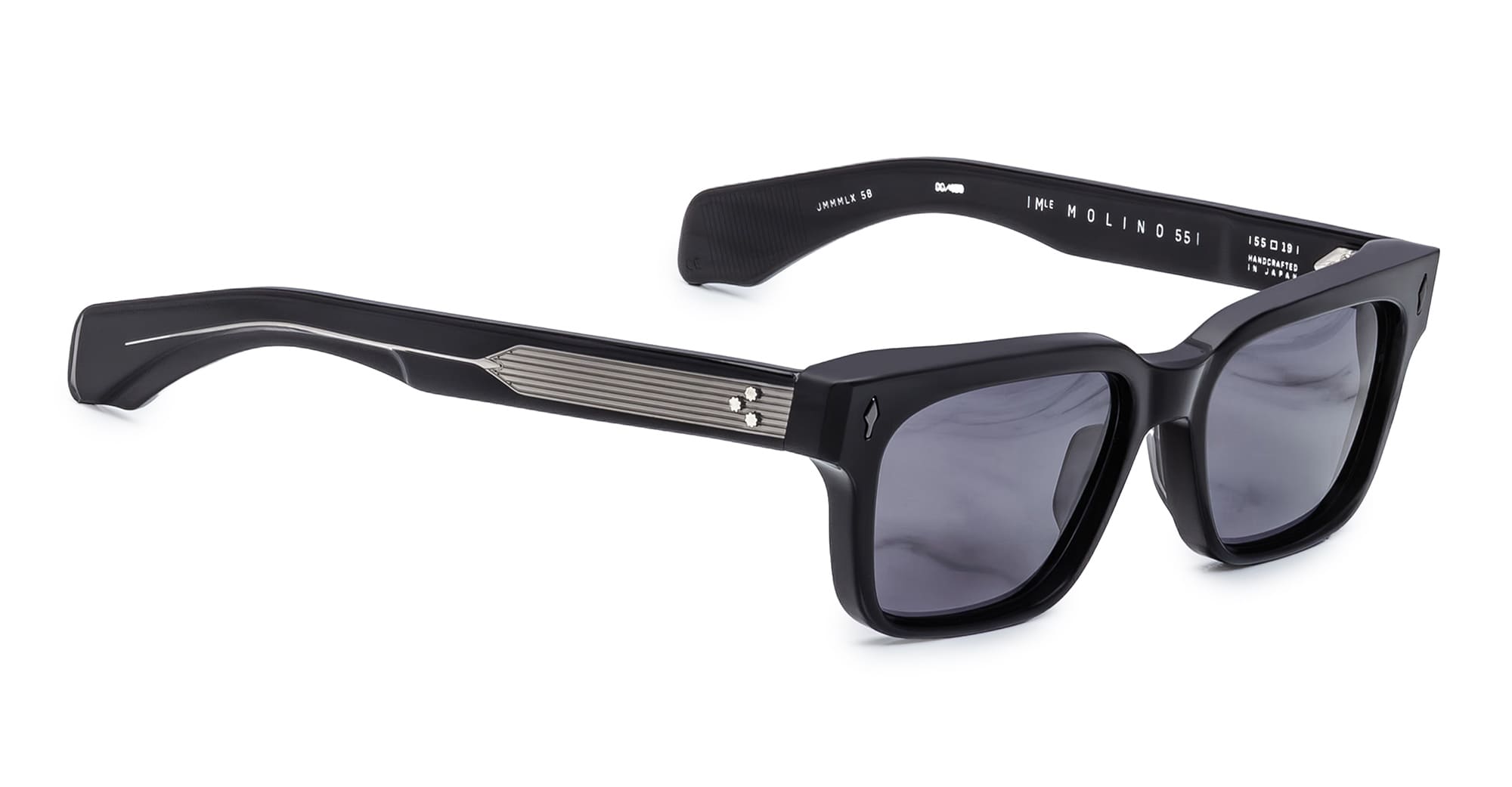Ottica Mondello Roma - Jacques Marie Mage - JMMMLX-58 - MOLINO 55 - RAVEN - Acetate - shape Rectangular - Black - EYEWEAR - SUNGLASSES - Unisex,Uomo,Donna,Women,Men - lens Grey - Made In Japan