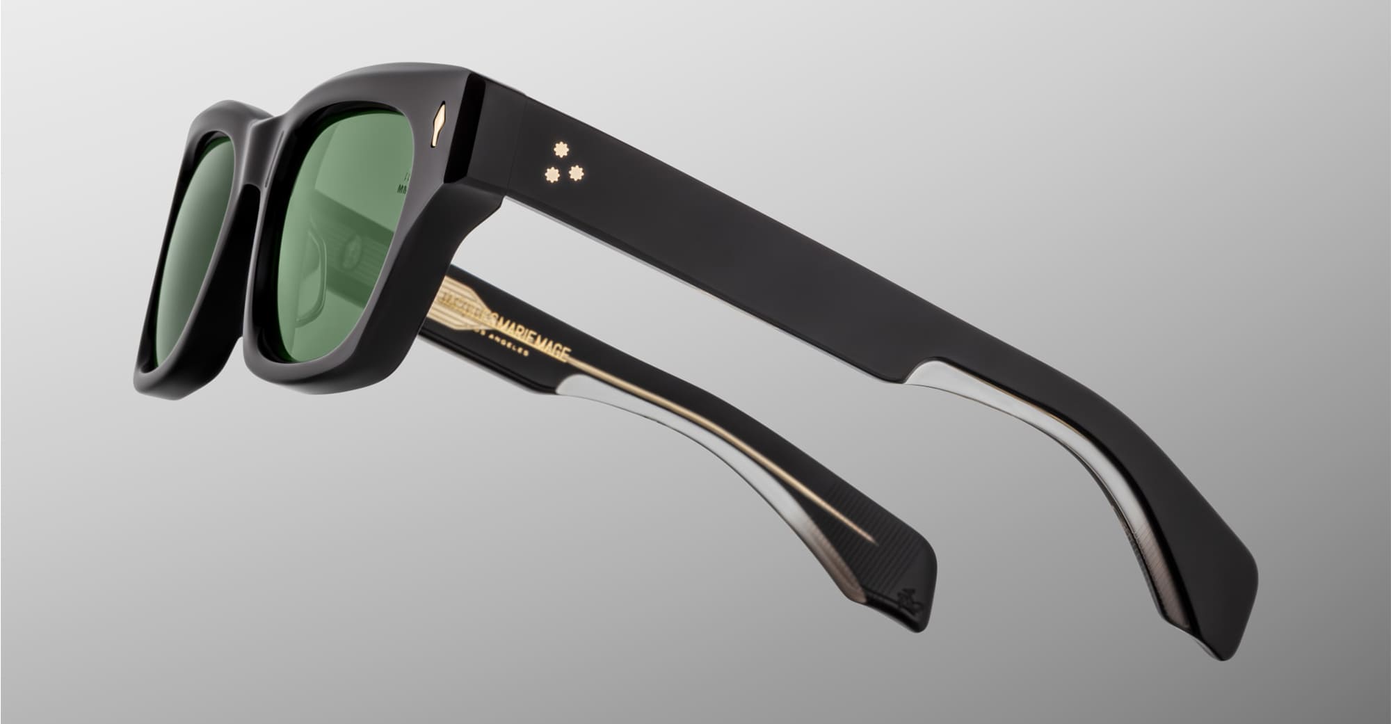 Ottica Mondello Roma - Jacques Marie Mage - JMMDEX-18V - DEALAN 53 - VENOM - Acetate - shape Squared - Black - EYEWEAR - SUNGLASSES - Unisex,Uomo,Donna,Women,Men - lens Green - Made In Japan