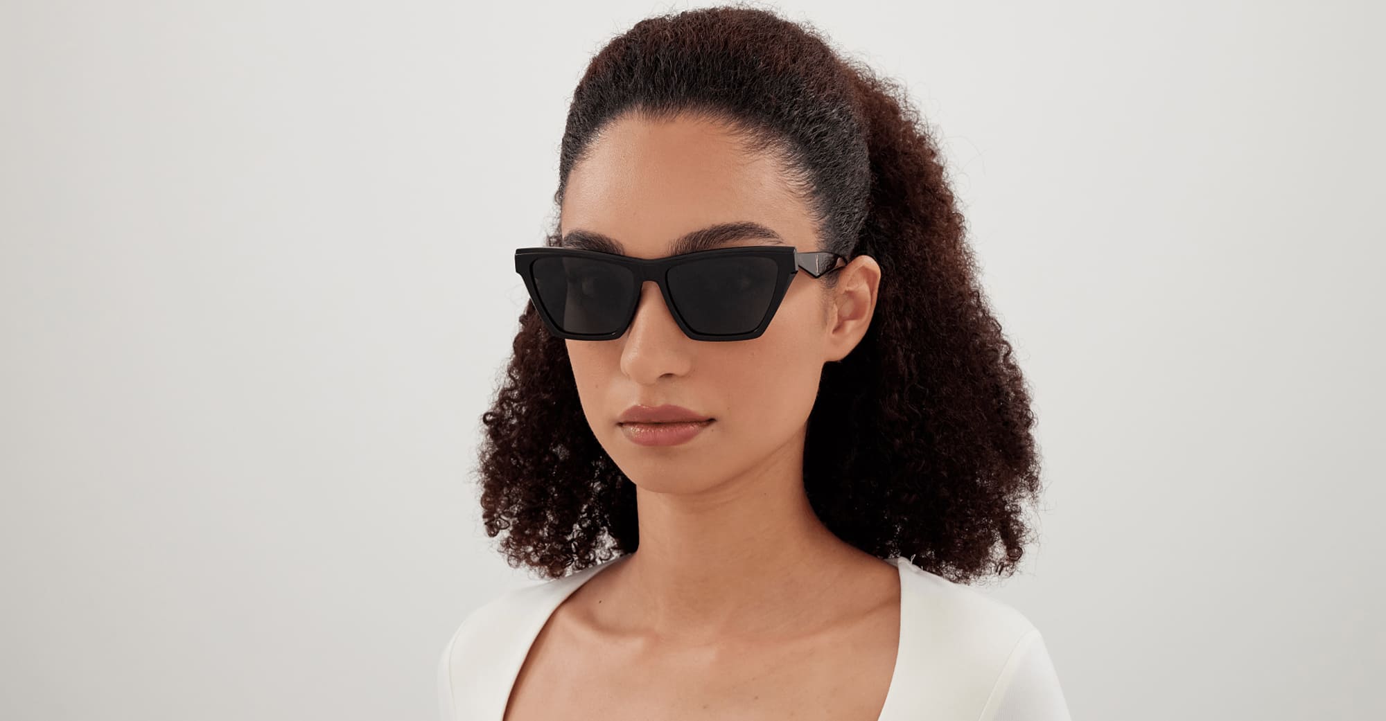 Ottica Mondello Roma - Saint Laurent - SL M103-005 - SL M103-005 - BLACK - Acetate - shape Cat-eye - Black - EYEWEAR - SUNGLASSES - Donna,Women - lens Grey - Made In Italy