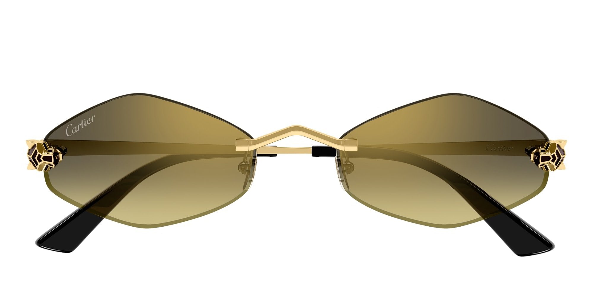  BROWN - Acetate, metal - shape Diamond - Gold - EYEWEAR - SUNGLASSES - Unisex,Uomo,Donna,Women,Men - lens Brown - Made In Italy