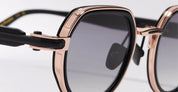 Ottica Mondello Roma - John Dalia - ANYA-C413 - ANYA - C413 Shiny Black / Rose Gold - Metal - shape Round - Black, gold - EYEWEAR - SUNGLASSES - Unisex,Uomo,Donna,Women,Men - lens Gradient grey - Made In France