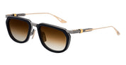 Ottica Mondello Roma - DITA - DES024-A-02 - EPILUXURY 24 - NAVY / ANTIQUE SILVER /  WHITE GOLD - Acetate, titanium - shape Squared - blue,  silver - EYEWEAR - SUNGLASSES - Unisex,Uomo,Donna,Women,Men - lens Gradient brown - Made In Japan