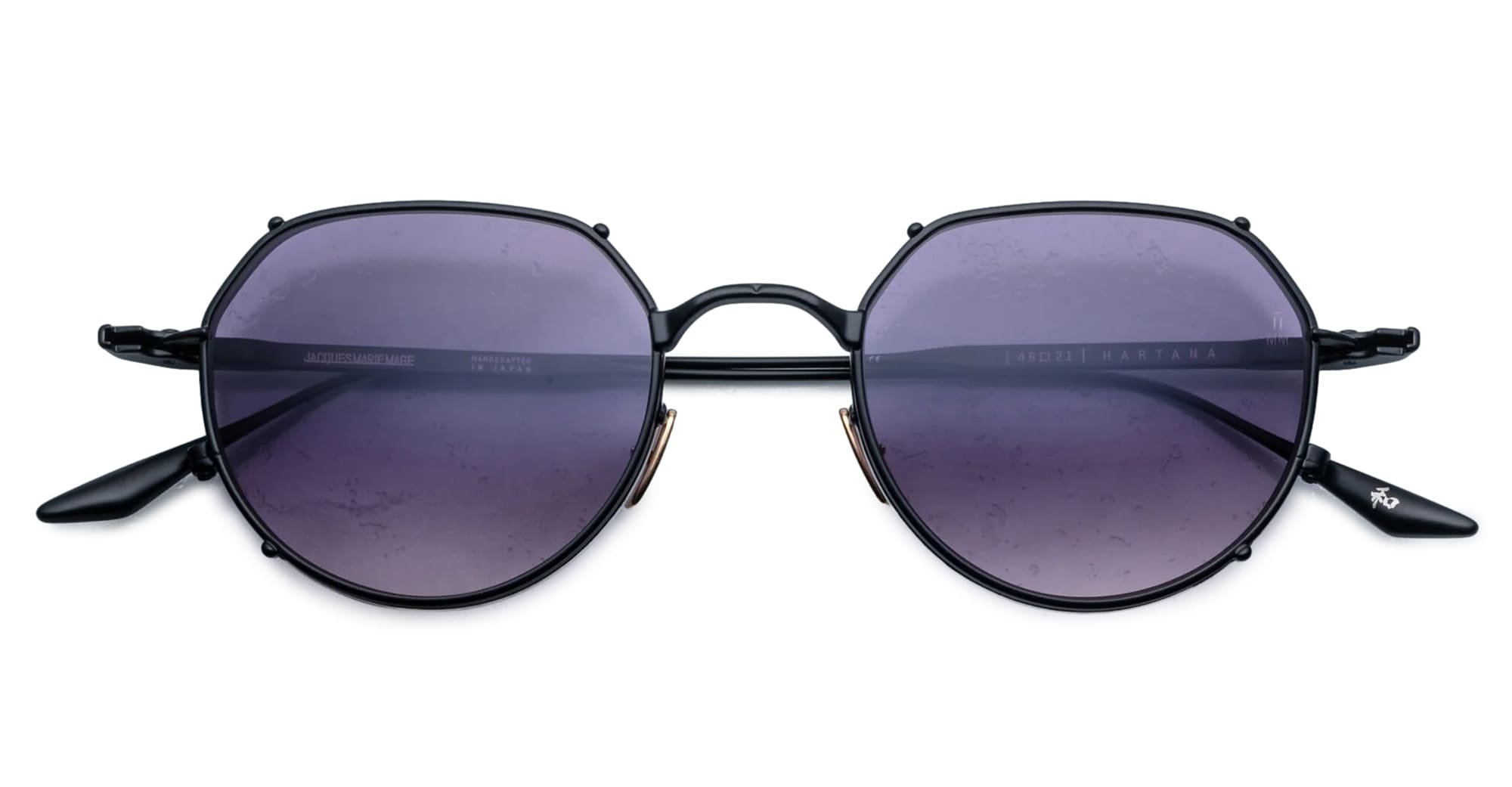 Ottica Mondello Roma - Jacques Marie Mage - JMMTN-12K - HARTANA - BLACKBERRY  - Titanium - shape Round - Black - EYEWEAR - EYEGLASSES - Uomo,Men - lens purple gradient - Made In Japan