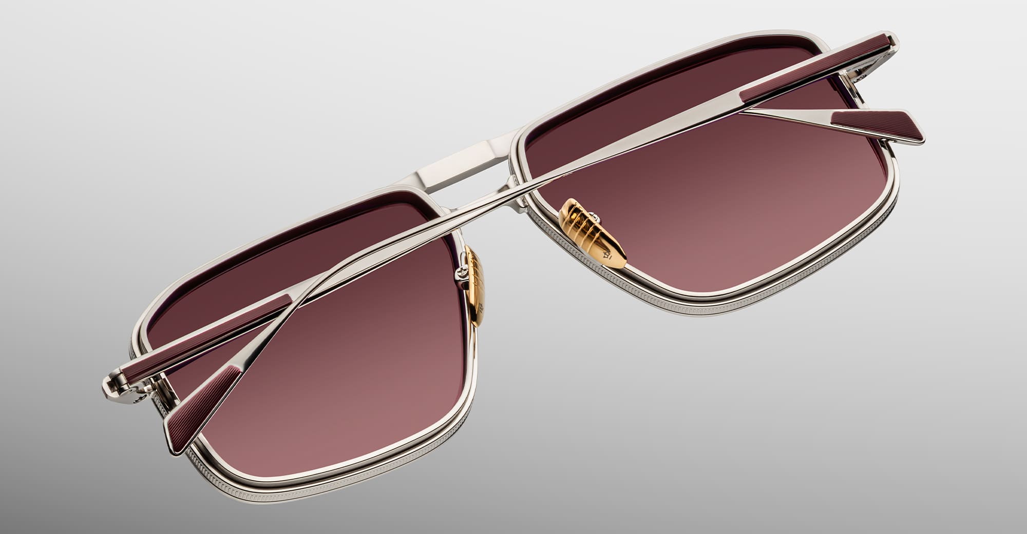 Ottica Mondello Roma - Jacques Marie Mage - JMMER-17H - EARL - BORDEAUX - Titanium - shape Navigator - Silver - EYEWEAR - SUNGLASSES - Uomo,Men - lens burgundy - Made In Japan
