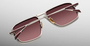 Ottica Mondello Roma - Jacques Marie Mage - JMMER-17H - EARL - BORDEAUX - Titanium - shape Navigator - Silver - EYEWEAR - SUNGLASSES - Uomo,Men - lens burgundy - Made In Japan