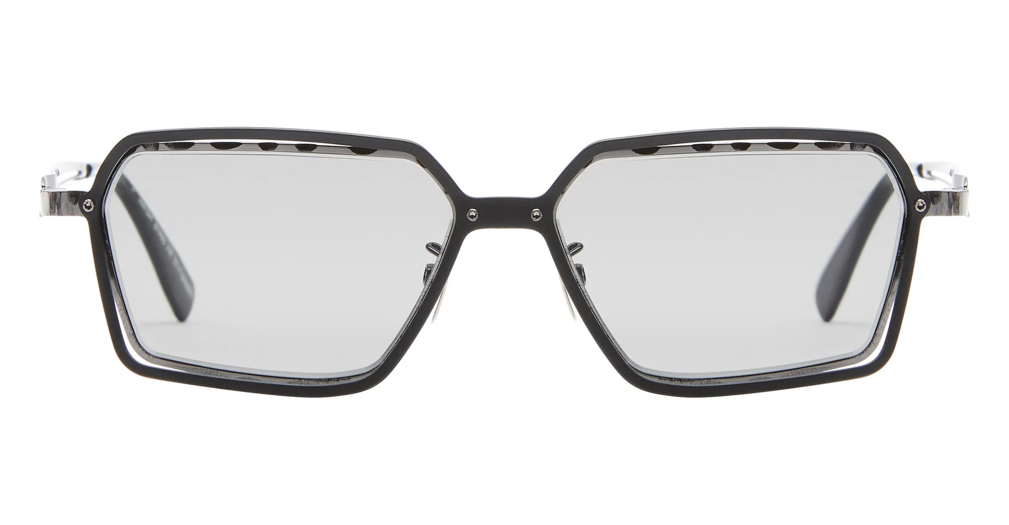 Ottica Mondello Roma - Kuboraum - KRSH15RH0000004G  - MASK H15 - GUNMETAL - Metal - shape Rectangular - grey - EYEWEAR - SUNGLASSES - Unisex,Uomo,Donna,Women,Men - lens light grey - Made In Italy