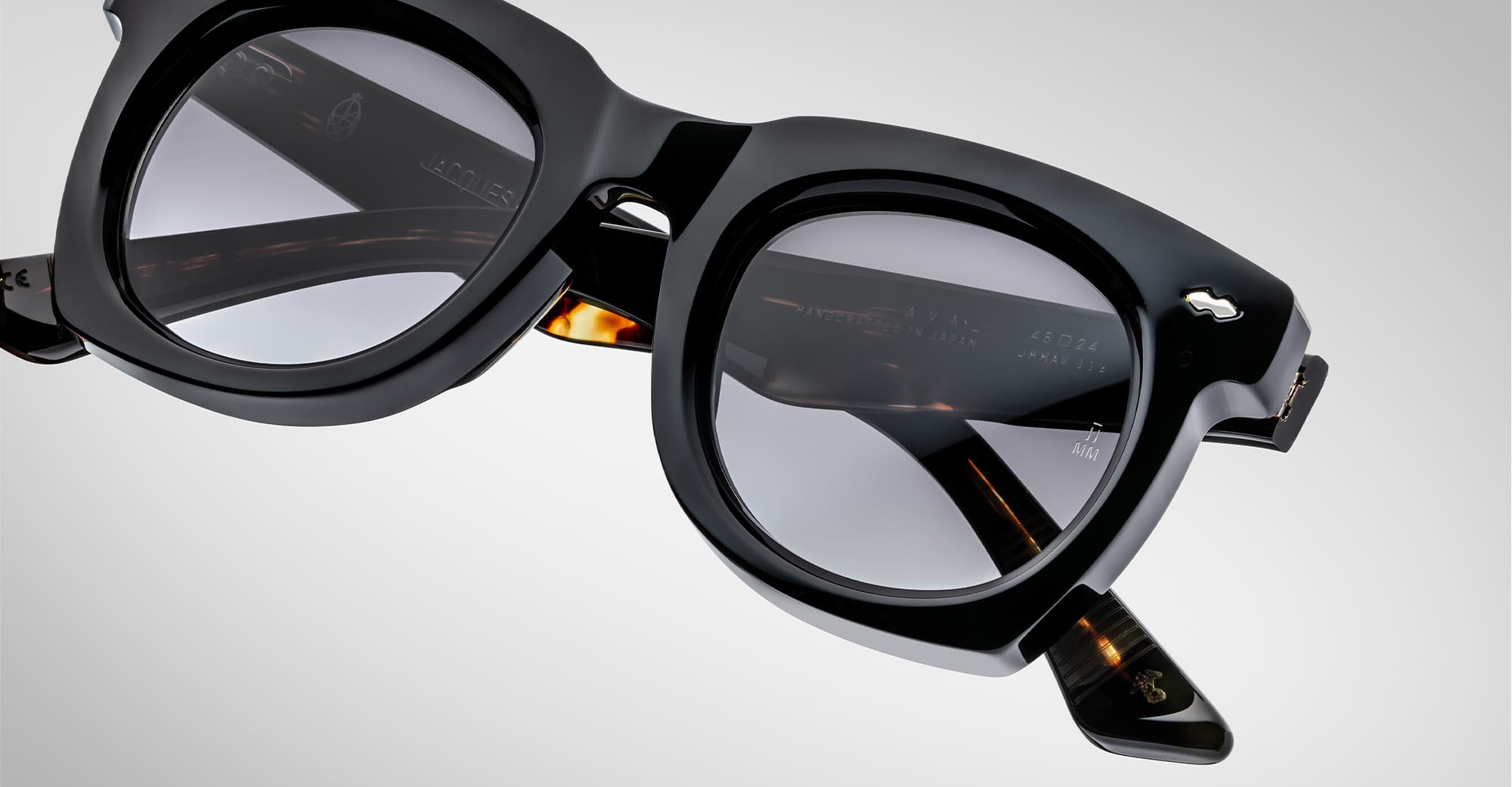 Ottica Mondello Roma - Jacques Marie Mage - JMMAV-11A - AVA - NOIR 11 - Acetate - shape Round - Black - EYEWEAR - SUNGLASSES - Unisex,Uomo,Donna,Women,Men - lens Black - Made In Japan