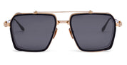 Ottica Mondello Roma - Akoni - AKS-510E-58 - TIROS - BRUSHED 12K GOLD / CRYSTAL BLACK - titanium, acetate - shape  - gold, black - EYEWEAR - SUNGLASSES - Uomo,Men - lens  - Made In Japan