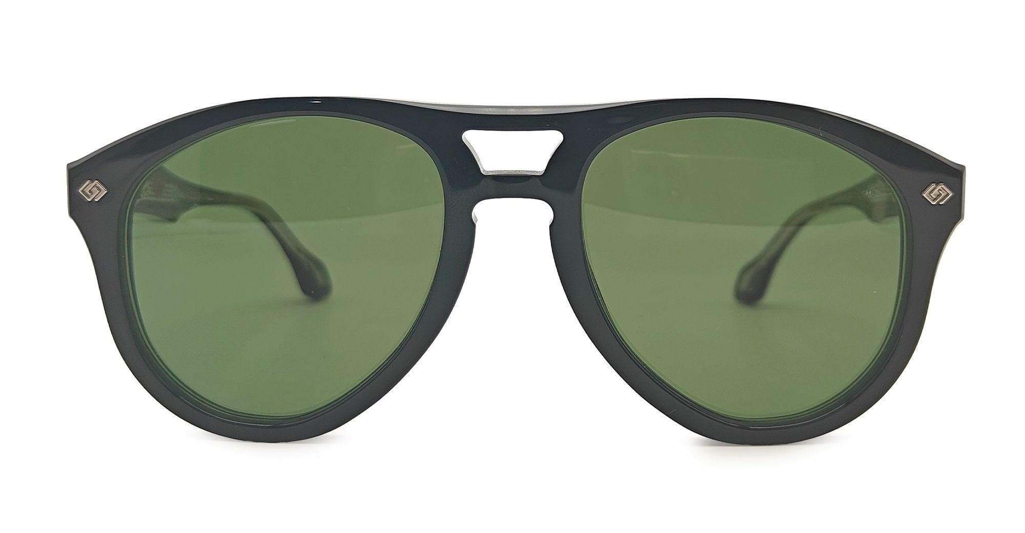  GREEN LENS - Acetate - shape Pilot - Black - EYEWEAR - SUNGLASSES - Unisex,Uomo,Donna,Women,Men - lens Green - Made In Japan