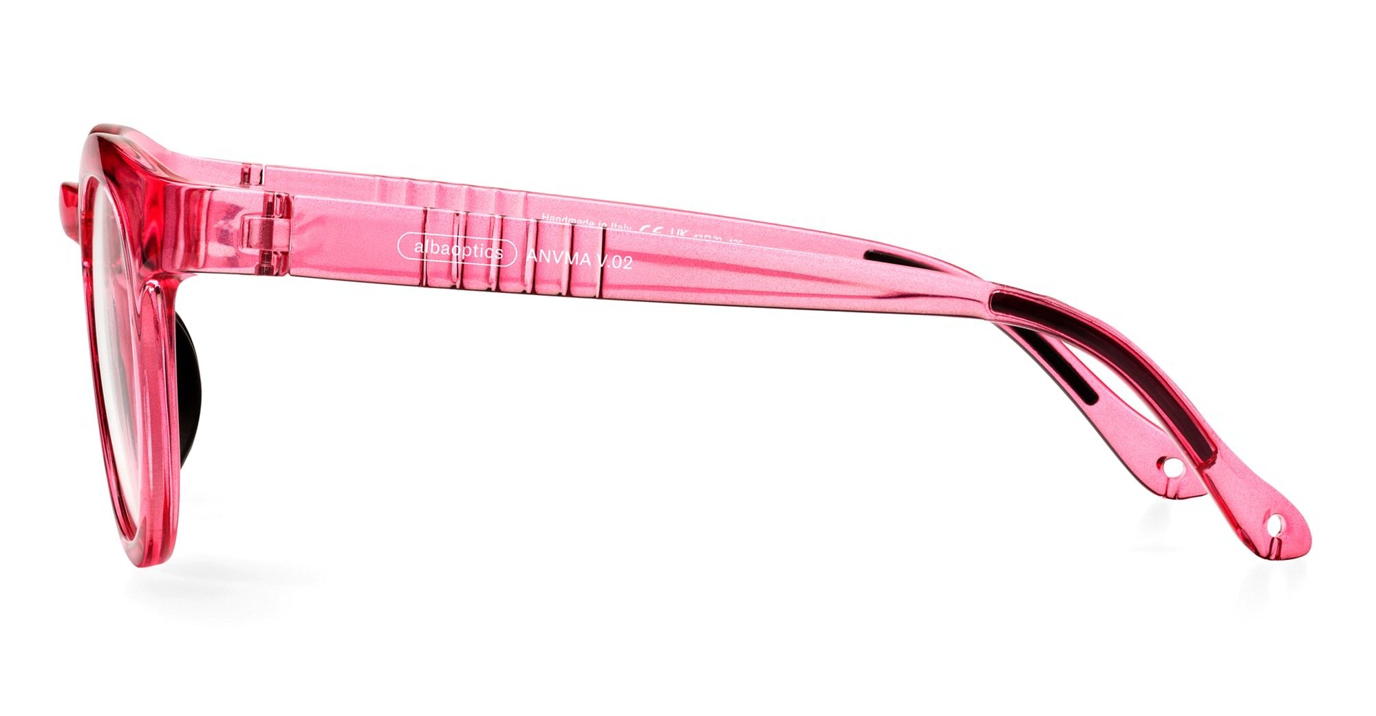 Ottica Mondello Roma - Alba Optics - 8050054517247 - ANVMA V.02 - CHERRY GLOSSY RX - Tr90 - shape Panto - pink - EYEWEAR - EYEGLASSES - Unisex,Uomo,Donna,Women,Men - lens Clear - Made In Italy