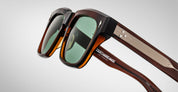 Ottica Mondello Roma - Jacques Marie Mage - JMMTR-13W - TORINO - ZOLTAR - Acetate - shape Squared - brown - EYEWEAR - SUNGLASSES - Uomo,Men - lens Green - Made In Japan