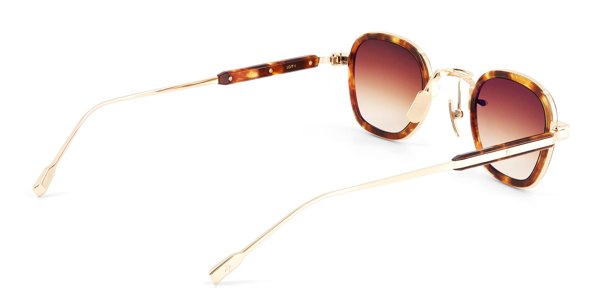 Ottica Mondello Roma - Sato - Rigel-LG-T-1 - RIGEL - LUNAR GOLD / TORTOISE - Acetate, titanium - shape Squared - gold, tortoise - EYEWEAR - SUNGLASSES - Unisex,Uomo,Donna,Women,Men - lens Gradient brown - Made In Japan