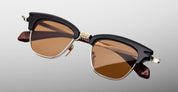 Ottica Mondello Roma - Jacques Marie Mage - JMMSA-10A - SARTRE - NOIR X (ORIGINAL VERSION) - Acetate, titanium - shape Clubmaster - black, brown - EYEWEAR - SUNGLASSES - Unisex,Uomo,Donna,Women,Men - lens Clear - Made In Japan