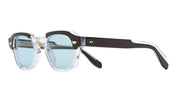 Ottica Mondello Roma - Cutler and Gross - CGSN-1420-47-01 - 1420 - BLACK ON CRYSTAL - Acetate - shape Panto - black, transparent - EYEWEAR - SUNGLASSES - Unisex,Uomo,Donna,Women,Men - lens Blue - Made In Italy