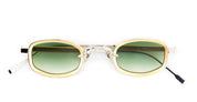 Ottica Mondello Roma - Sato - Aquila-P-YG-1 - AQUILA - PLATINUM / YELLOW GOLD - Acetate, titanium - shape Oval - silver, gold - EYEWEAR - SUNGLASSES - Unisex,Uomo,Donna,Women,Men - lens Gradient green - Made In Japan