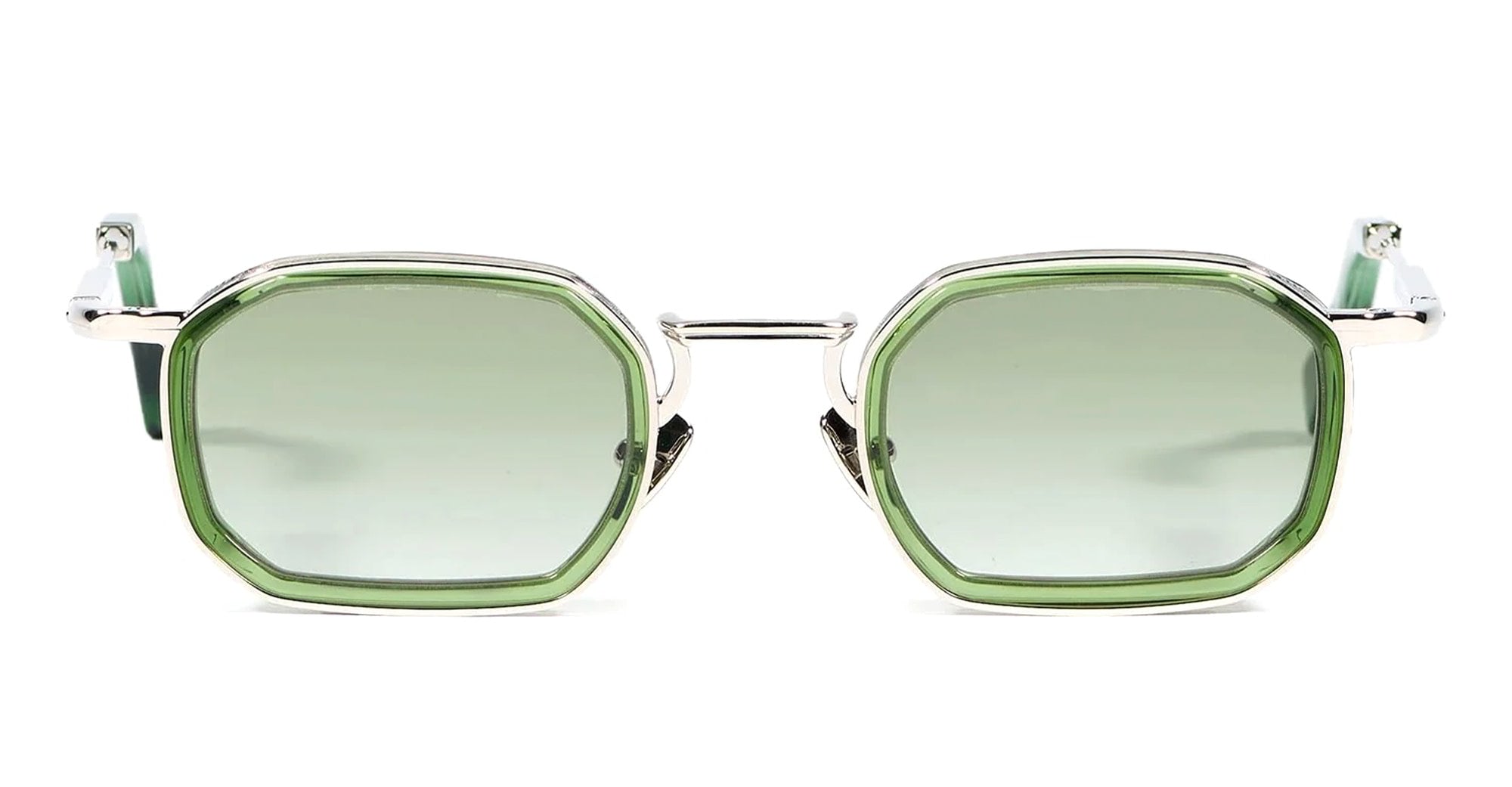  PLATINE PLATED - Metal - shape Squared - green, gold - EYEWEAR - SUNGLASSES - Unisex,Uomo,Donna,Women,Men - lens Gradient green - Made In France