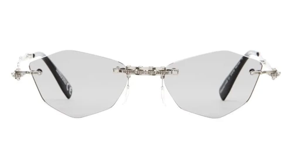 Ottica Mondello Roma - Kuboraum - KRSH48SI0000004G - MASK H48 SI - SILVER - metal, acetate - shape Cat-eye - Silver - EYEWEAR - SUNGLASSES - Donna,Women - lens light grey - Made In Italy