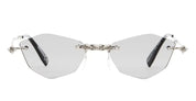 Ottica Mondello Roma - Kuboraum - KRSH48SI0000004G - MASK H48 SI - SILVER - metal, acetate - shape Cat-eye - Silver - EYEWEAR - SUNGLASSES - Donna,Women - lens light grey - Made In Italy