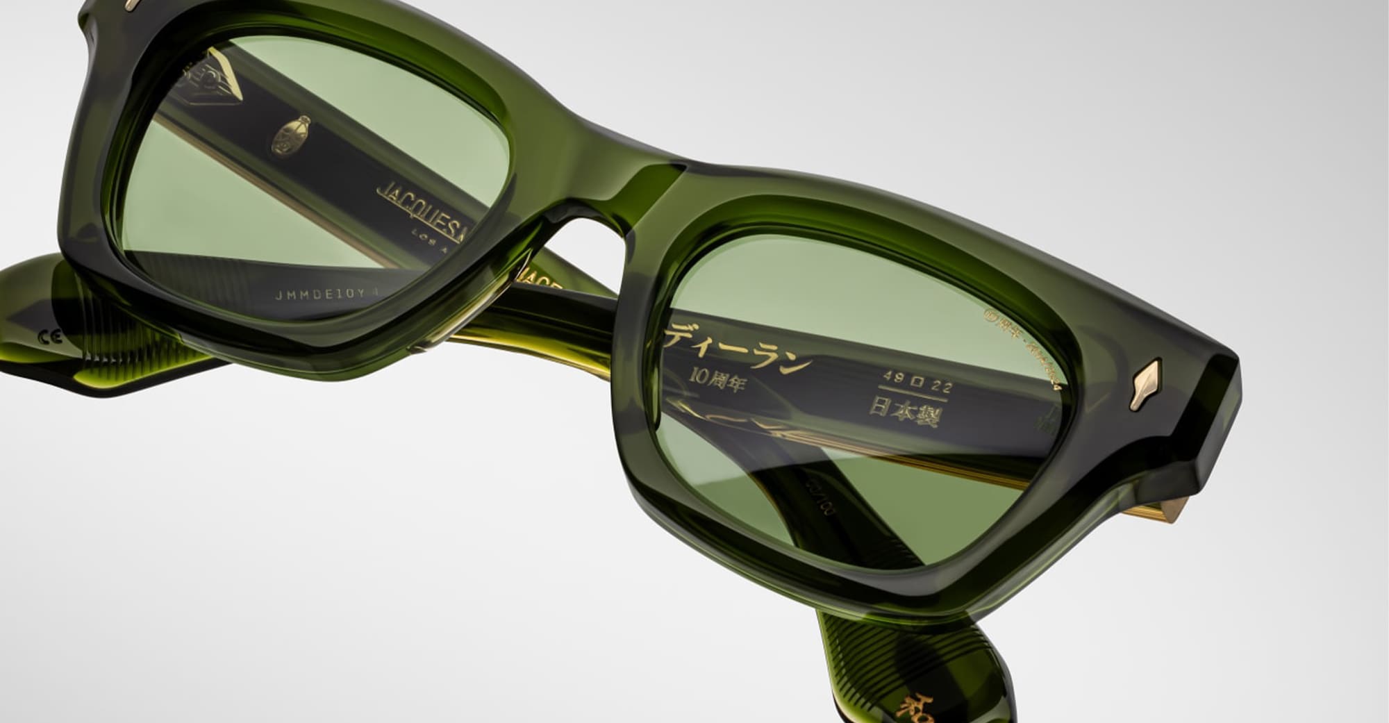 Ottica Mondello Roma - Jacques Marie Mage - JMMDE-10Y4 - DECADE COLLECTION: DEALAN - ROVER - Acetate - shape Squared - green - EYEWEAR - SUNGLASSES - Uomo,Men - lens Green - Made In Japan