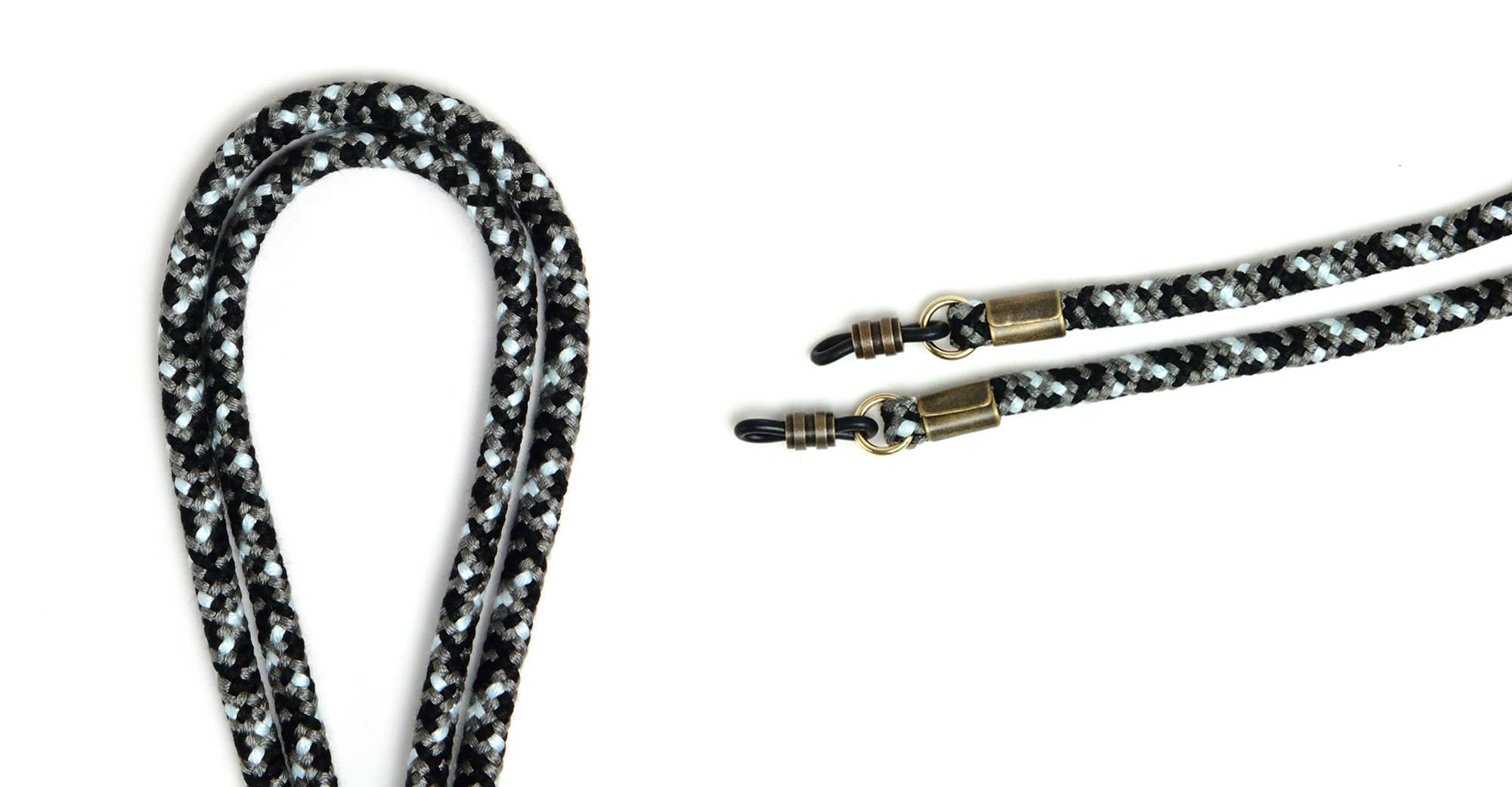 Silk cord - black / grey / light blue