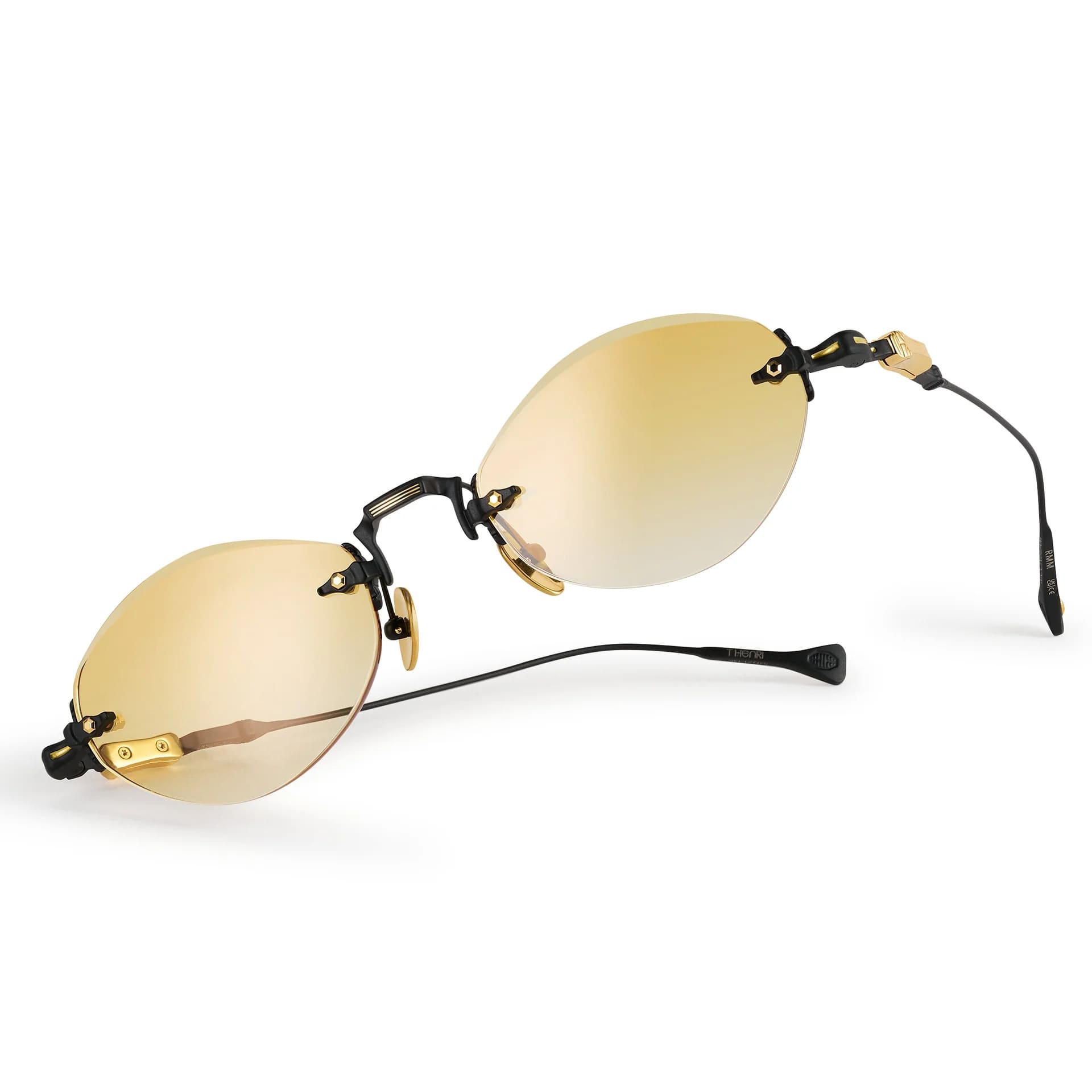 Ottica Mondello Roma - T HENRI - RMM - MOONBEAM - MIDNIGHT OPUS - Titanium - shape Oval - Black - EYEWEAR - SUNGLASSES - Donna,Women - lens gradient yellow - Made In Japan