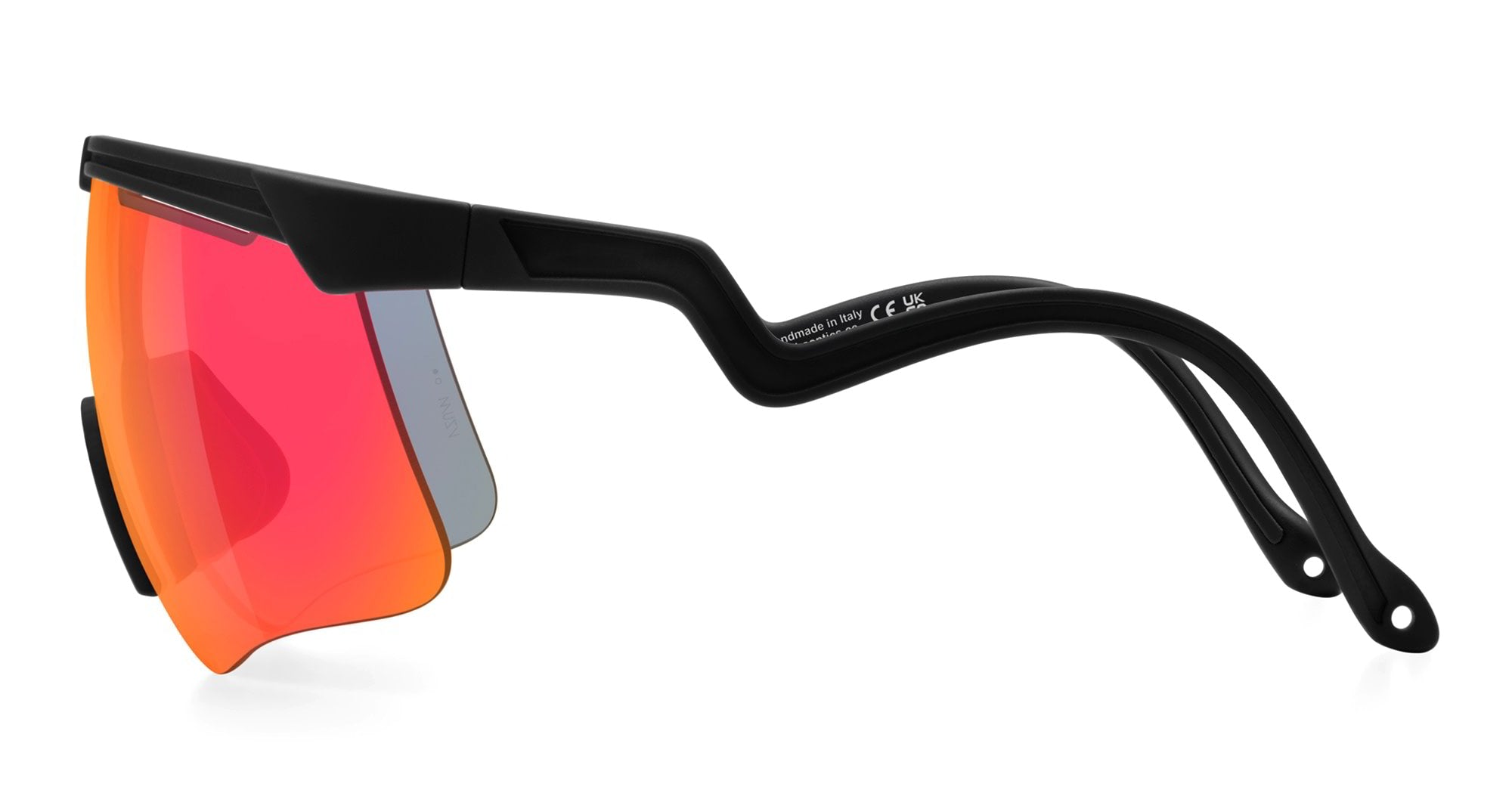 Ottica Mondello Roma - Alba Optics - 8050054518565 - DELTA - BLACK / VZUM F-LENS FIRE - Tr90 - shape Mask - Black - EYEWEAR - SUNGLASSES - Unisex,Uomo,Donna,Women,Men - lens red - Made In Italy